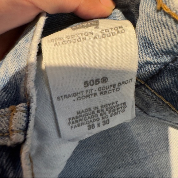 Levi’s 505 Straight Leg Light Wash 36 x 30 Demin Jeans Vintage Men’s 90s Baggie - Picture 3 of 12